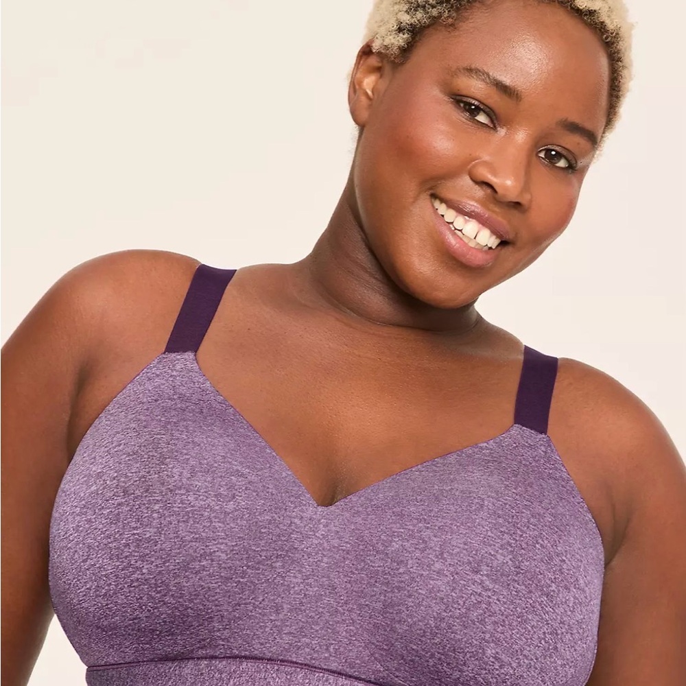 NWT Lane Bryant Heathered Purple Lounge - Sports Bra